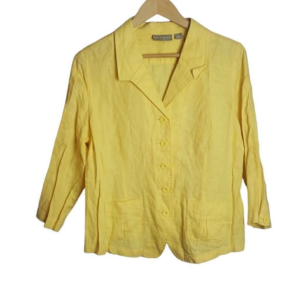 Kim‎ Rogers Yellow Linen Jacket 16P